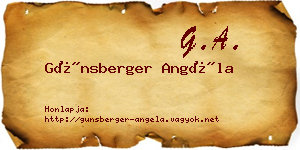 Günsberger Angéla névjegykártya